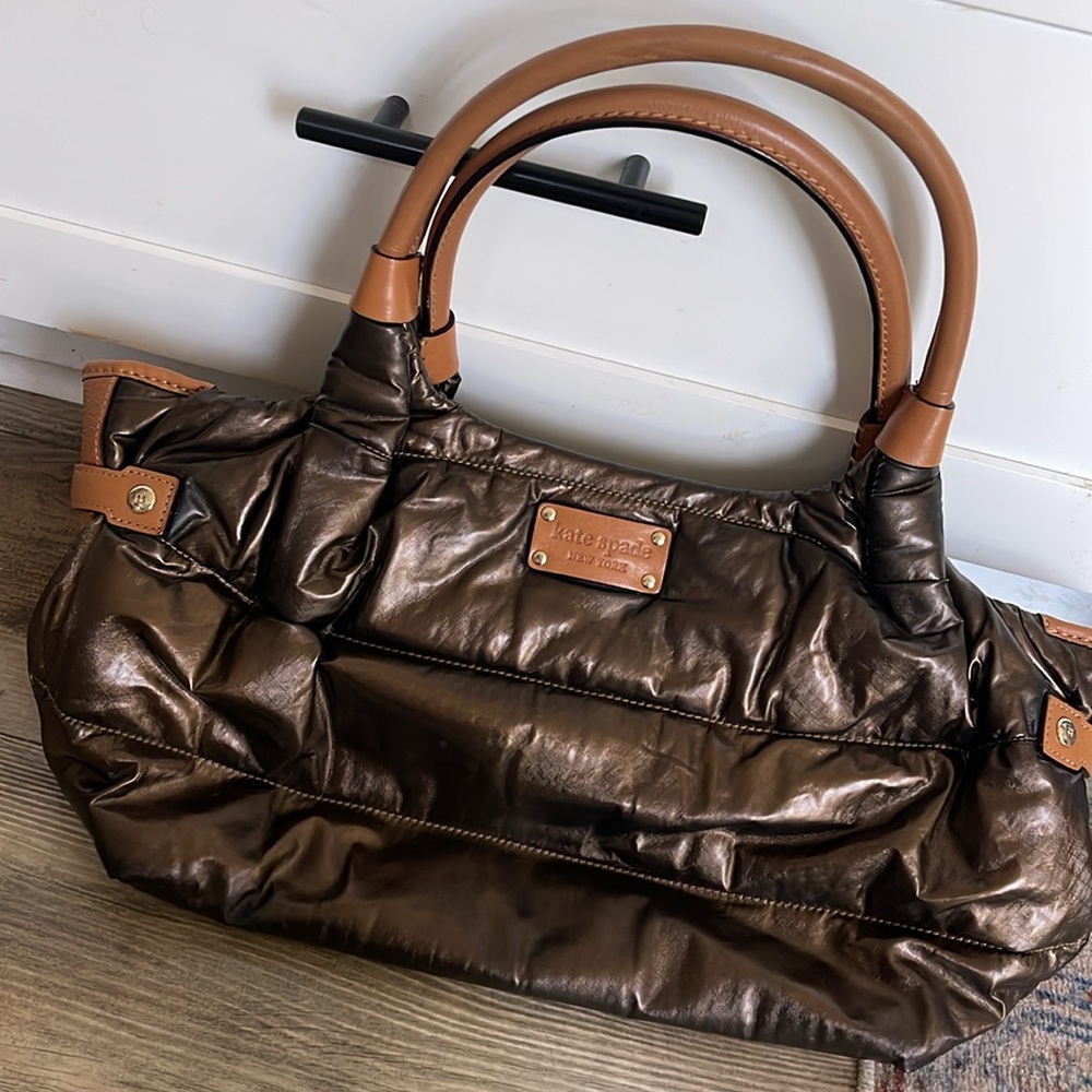 Kate Spade NY Dark Brown Puffer Shoulder Bag